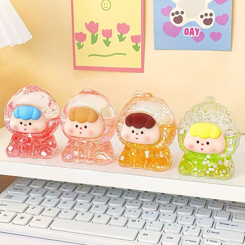 新款亚克力入油流沙摆件大号水果多妹爆闪抖音爆款流沙盲袋桌摆件 - 图0