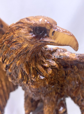 老挝大红酸枝木雕鹰摆件实木雕刻工艺品家居客厅办公桌装饰品送礼