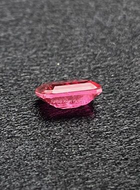 长方倒角玫红色带纹絮人造拼接宝石玻璃裸石仿钻戒指吊坠diy镶嵌