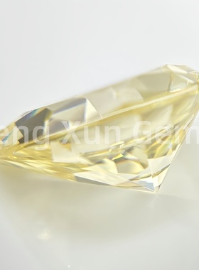 水滴形鹅黄色锆石 梨形浅黄色柠檬黄刻面尖底裸钻配石戒指首饰diy