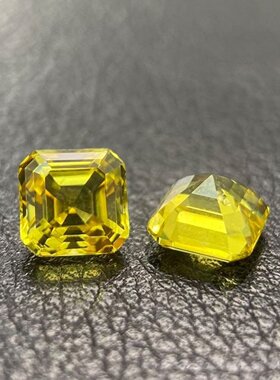 宝塔阿斯切培育黄蓝宝 高精切耐高温DIY镶嵌首饰主石AGL证书可选