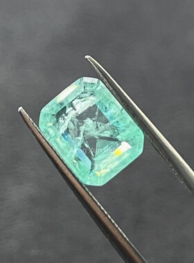带纹絮长方倒角拼接宝石玻璃裸石薄荷绿仿钻首饰diy镶嵌厂家直销