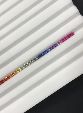 正方直角实验室培育彩虹渐变配石裸石 耐高温 首饰手链戒指蜡镶