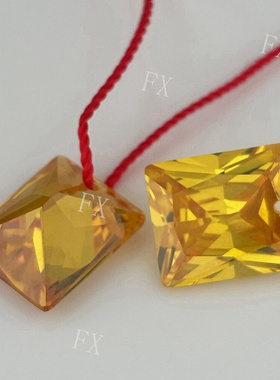 单孔裸石长方直角车花多色锆石戒面仿钻 带孔人造cz宝石镶耳钉diy