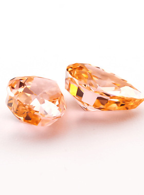 梨形冰花切锆石摩根色裸石 人造宝石cz超闪高碳钻戒面饰品镶嵌diy