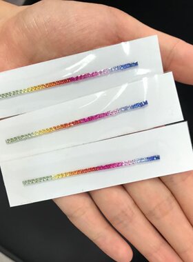 正方直角实验室培育彩虹渐变配石裸石 耐高温 首饰手链戒指蜡镶