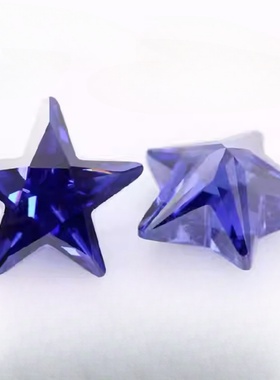 五角星锆石特殊颜色裸石 海蓝绿锆果绿坦桑蓝色梧州宝石 首饰镶嵌