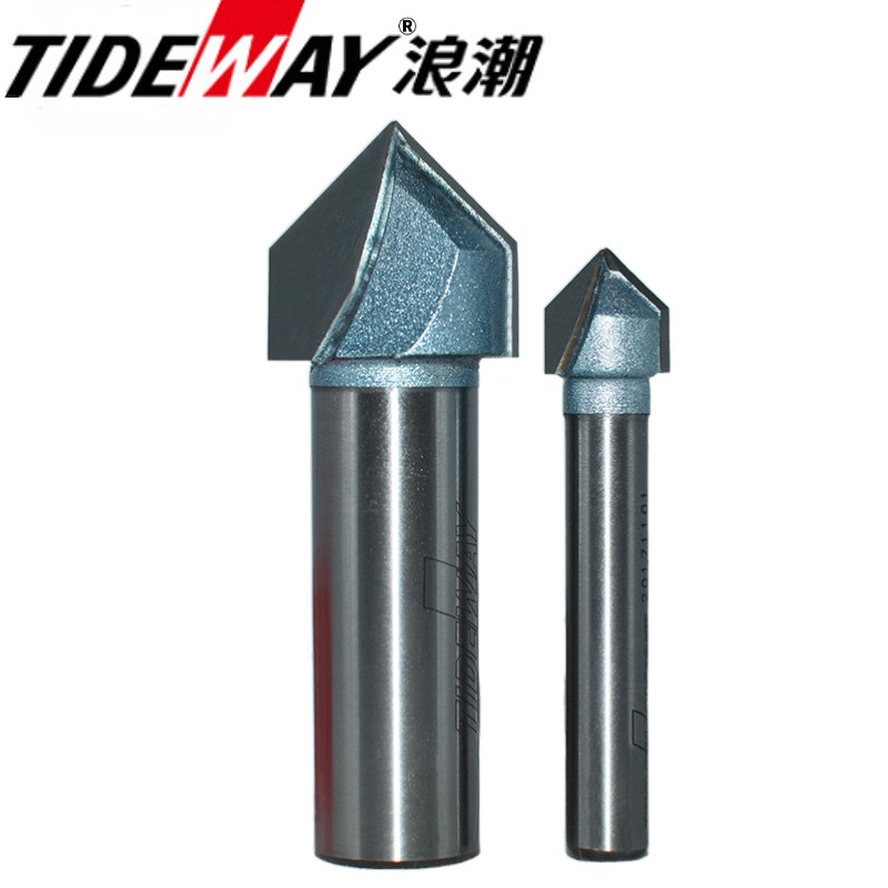 TIDEWAY浪潮工业级V型刀90度型槽45°度斜边铣刀倒角折边雕刻机