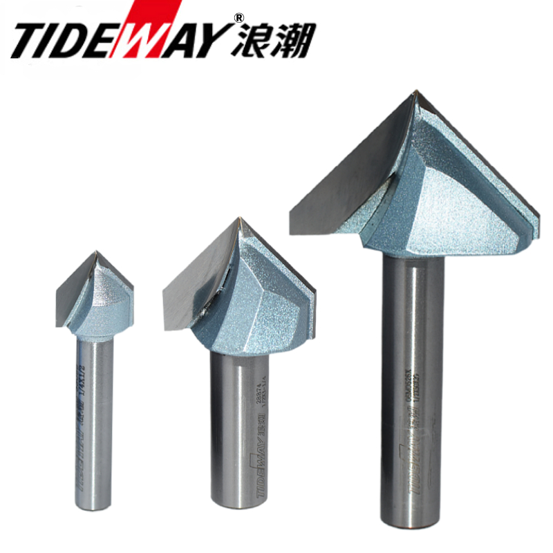 TIDEWAY浪潮工业级V型刀90度型槽45°度斜边铣刀倒角折边雕刻机