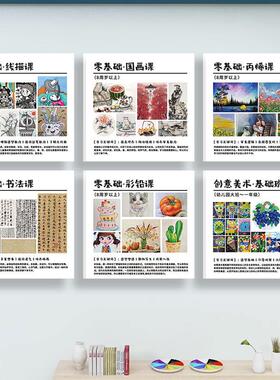 美术课程体系挂画墙面装饰书法培训中心画室艺术走廊过道挂图贴纸