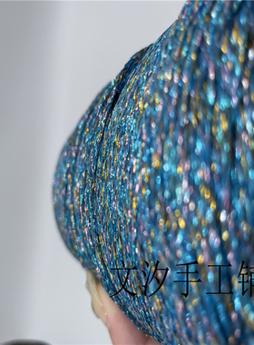 幻彩亮丝空心纱线暴力熊兔小熊 包闪亮线钩针编织手工