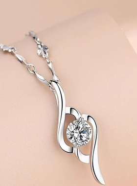 PT950铂金项链女丘比特轻奢可调节锁骨链吊坠生日七夕情人节礼物