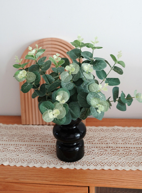 高级感仿真绿植假花尤加利仿真花客厅装饰花餐厅摆设植物插花摆件