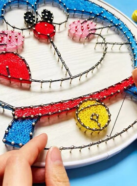 钉子绕线画刺绣手工diy材料包创意礼物减压解闷手作装饰画弦丝画