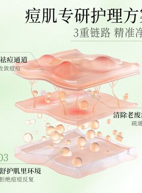 韩伦美羽专研祛痘精华液修护痘肌泛红痘印痘坑闭口粉刺祛痘膏原液