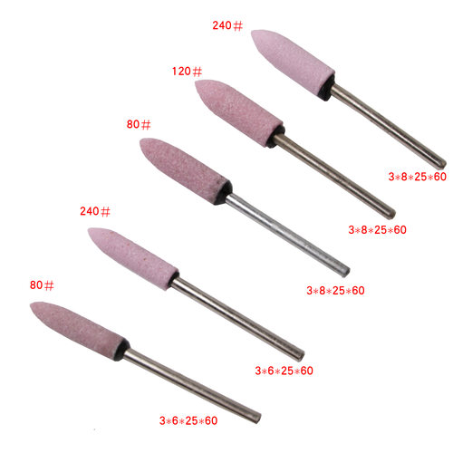 细砂轮磨头加长240#180#120# 头加长火石仔/陶瓷磨头柄径3MM*25*8 - 图2
