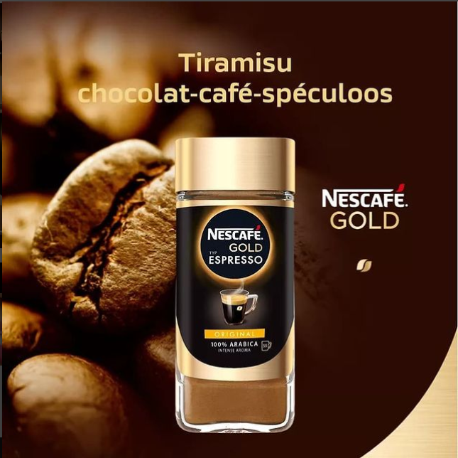 现货荷兰Nescafe Espresso低脂雀巢意式特浓速溶无糖黑咖啡粉100g - 图1