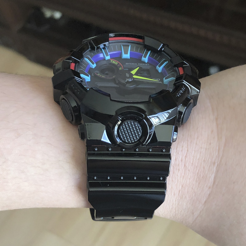 卡西欧手表G-SHOCK GA-700RGB-1A/710GB/SKC/SKE-7A防水电子男表-图0