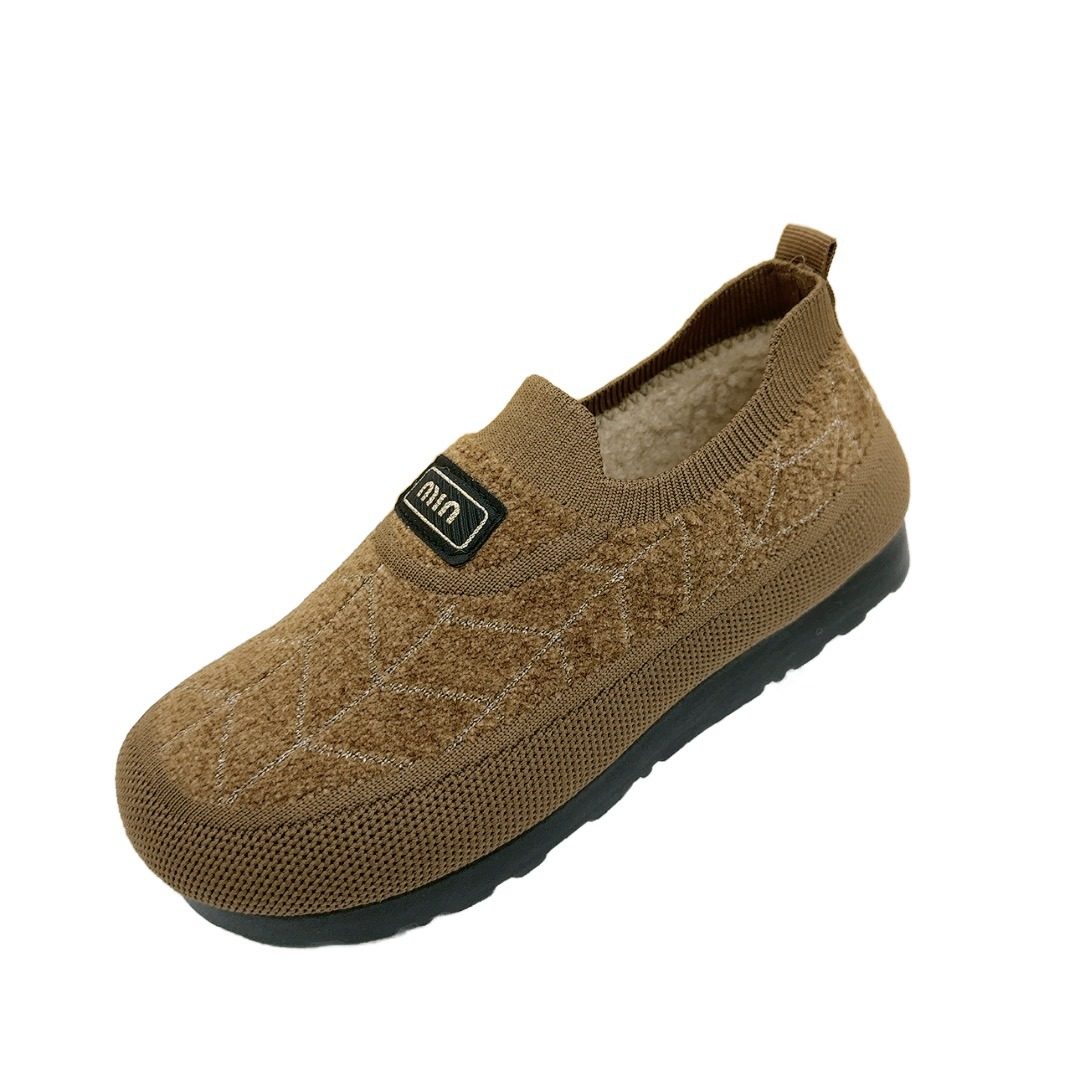 棉鞋女士冬季加绒保暖毛毛鞋一脚蹬轻便棉靴中老年休闲舒适妈妈鞋,淘宝优惠券,粉丝福利购,淘宝优惠卷