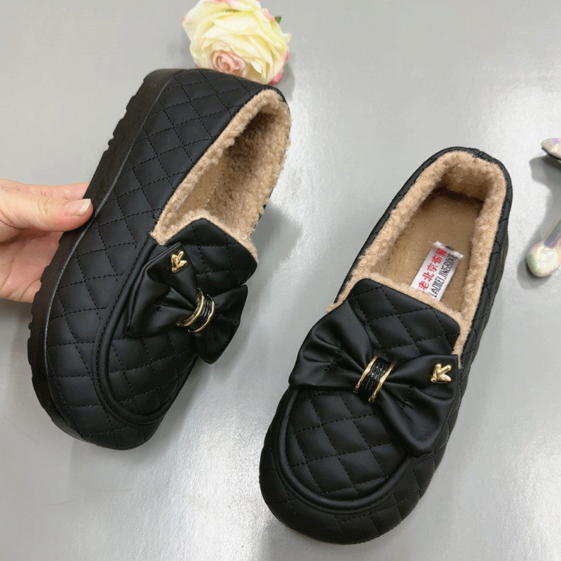 2025新款冬季毛毛鞋时尚百搭女鞋加绒一脚蹬豆豆鞋防滑保暖乐福鞋,淘宝优惠券,粉丝福利购,淘宝优惠卷