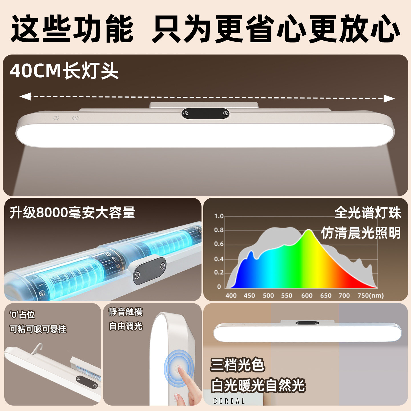 台灯宿舍大学生护眼学习专用磁吸酷毙灯充电款床上用床头阅读灯