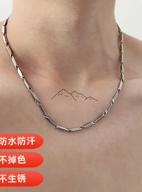 DESIWCEN德斯琛菱形项链男高街钛
