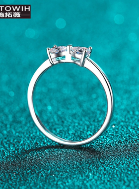 ECETOWIHS925纯银戒指女全莫桑石