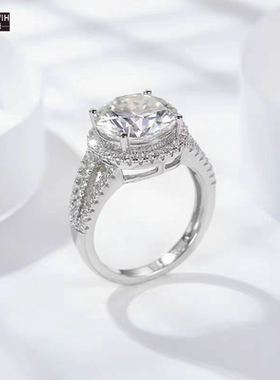 ECETOWIH新款纯银戒指女5克拉豪