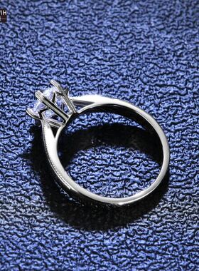 ECETOWIH新款莫桑指女银戒指丝