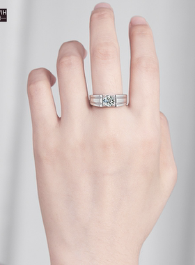 ECETOWIH一件S925银男戒PT950铂