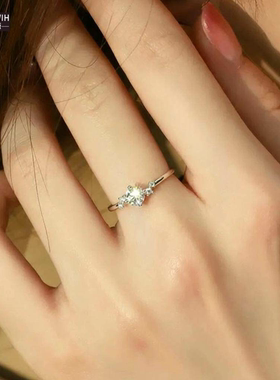 ECETOWIH银女小星河莫桑石钻戒一