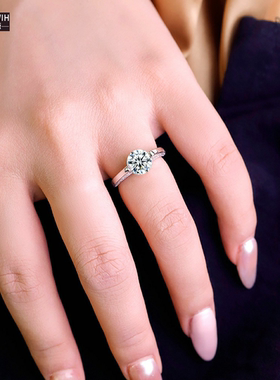 ECETOWIH新款莫桑石戒指两克拉