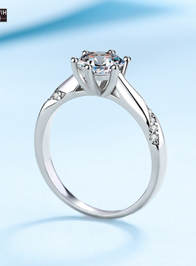 ECETOWIHS925纯银戒指女款莫桑石