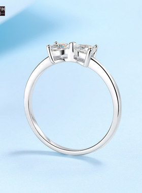 ECETOWIH新款纯银戒指女心心相