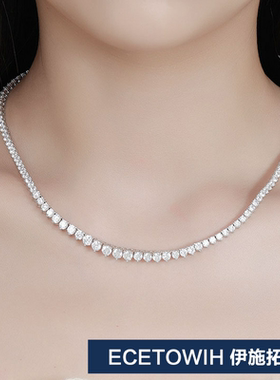 ECETOWIH40分三爪渐变莫桑石项链