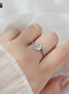 ECETOWIH新款莫桑石S925纯银戒