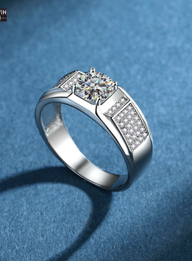 ECETOWIH新款纯银白满钻1克拉莫