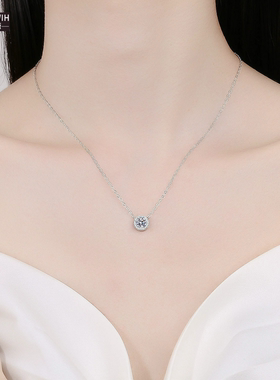 ECETOWIH纯银吊坠1克拉莫桑石项