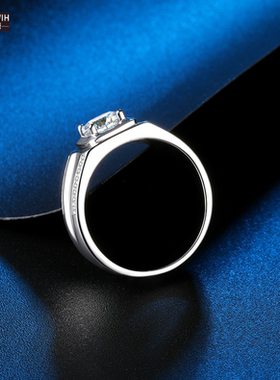 ECETOWIHD色莫桑石戒指双排男纯