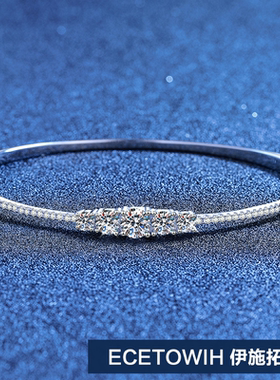 ECETOWIHs925纯银13克拉莫桑石手