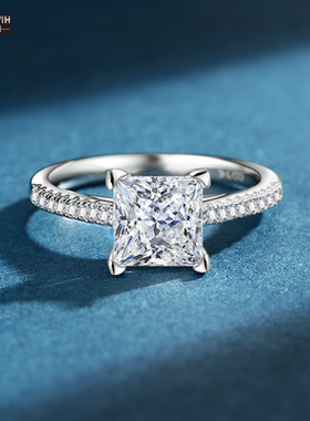 ECETOWIH新款S925银公主方戒指