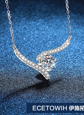 ECETOWIH纯银石吊坠韩版天使微笑