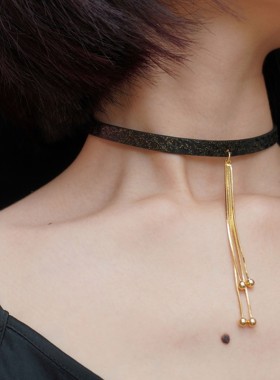 真皮项圈颈环choker锁骨链情侣