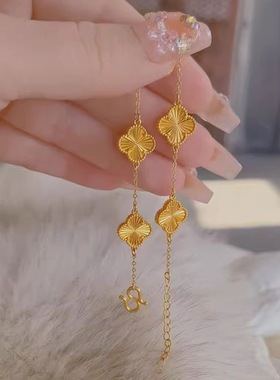 金店同款钛钢五花四叶草手链女久不掉色百搭首饰轻奢手串手饰