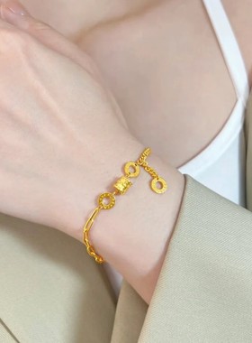 2024年新款小蛮腰love手链女生越南沙金仿真黄金轻奢小众精致礼品