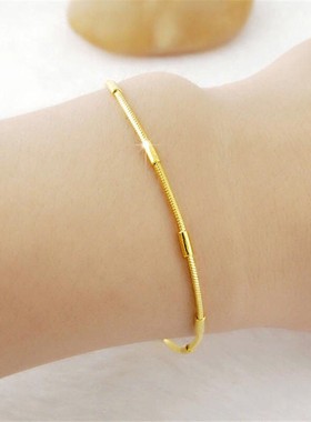 正品越南沙金手链女黄金色新款四叶草手链送女朋友老婆七夕情人节