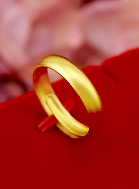 越南沙金戒指活口古法素圈男女简约久不掉色情侣正品999一对礼品