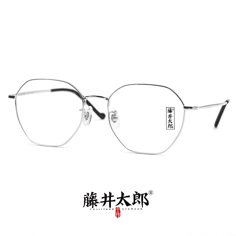 藤井太郎个性多边形纯钛眼镜框韩版潮流眼镜架网红配近视眼睛男女-图0