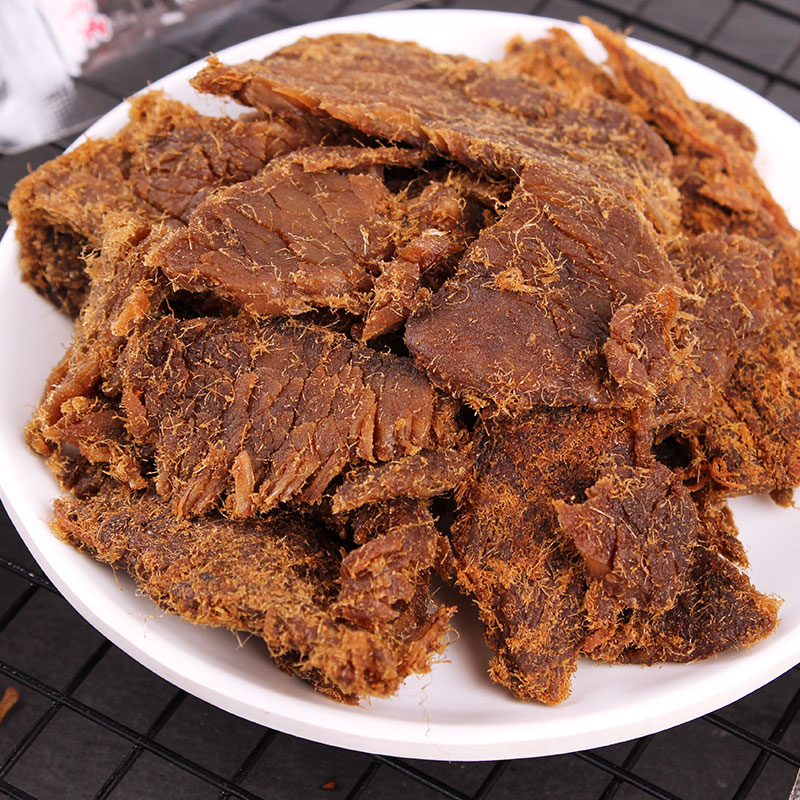 多点滋黑猪肉干厚切手撕猪肉500g原味即食休闲办公零食独立小包装 - 图1