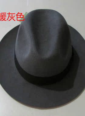 100%羊毛爵士帽礼帽黑男士帽